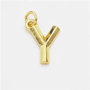 Copper Letter-Y Pendant Gold Plated, approx 9-12.5mm [FN44122]