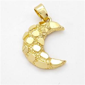Copper Moon Pendant Nugget Gold Plated, approx 16-18mm [FN44584]