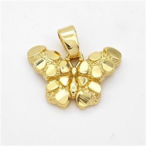 Copper Butterfly Pendant Nugget Gold Plated, approx 13-18mm [FN44585]