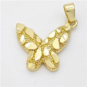 Copper Butterfly Pendant Nugget Gold Plated, approx 16-18mm [FN44586]