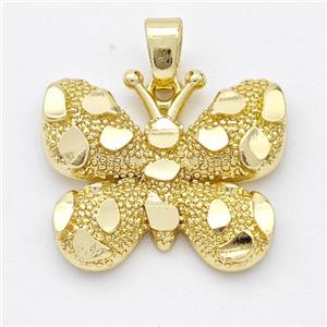 Copper Butterfly Pendant Nugget Gold Plated, approx 18-22mm [FN44587]