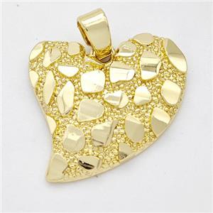 Copper Heart Pendant Nugget Gold Plated, approx 20mm [FN44591]