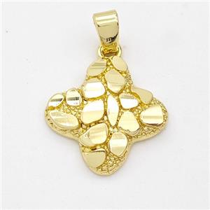 Copper Clover Pendant Nugget Gold Plated, approx 18mm [FN44596]