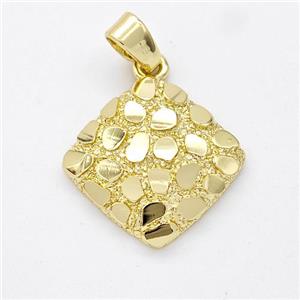 Copper Square Pendant Nugget Gold Plated, approx 18mm [FN44597]