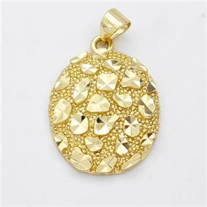 Copper Oval Pendant Nugget Gold Plated, approx 17-20mm [FN44601]