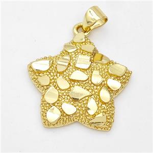 Copper Star Pendant Nugget Gold Plated, approx 20mm [FN44602]