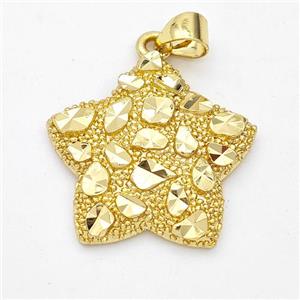 Copper Star Pendant Nugget Gold Plated, approx 20mm [FN44603]