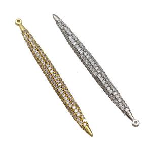 Copper Spike Pendant Micropave Zirconia Mixed, approx 5-60mm [FN44619]