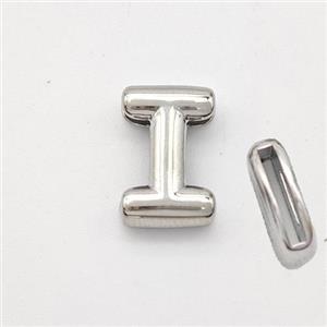 Copper Letter-I Beads Platinum Plated, approx 9-13.5mm, 2x10mm hole [FN44844]