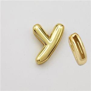 Copper Letter-Y Beads Gold Plated, approx 9-13.5mm, 2x10mm hole [FN44887]