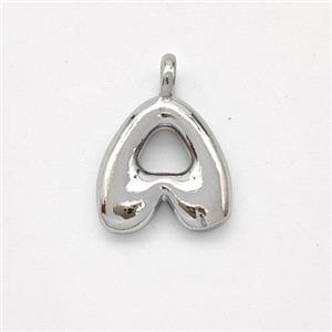 Copper Letter-A Pendant Platinum Plated, approx 13-17mm [FN44890]