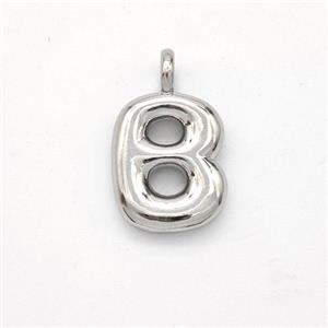 Copper Letter-B Pendant Platinum Plated, approx 13-17mm [FN44891]