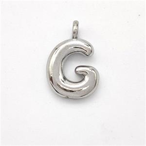 Copper Letter-G Pendant Platinum Plated, approx 13-17mm [FN44896]