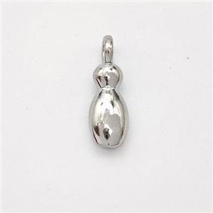 Copper Letter-I Pendant Platinum Plated, approx 13-17mm [FN44898]