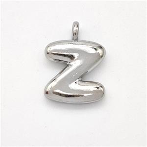 Copper Letter-Z Pendant Platinum Plated, approx 13-17mm [FN44915]