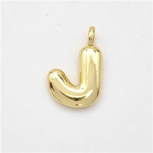 Copper Letter-J Pendant Gold Plated, approx 13-17mm [FN44926]
