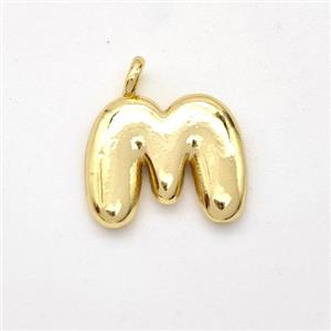 Copper Letter-M Pendant Gold Plated, approx 13-17mm [FN44929]