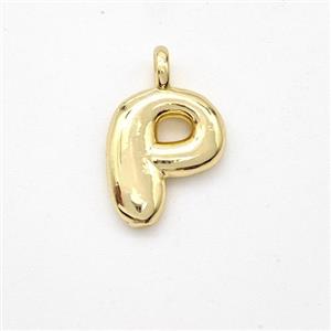 Copper Letter-P Pendant Gold Plated, approx 13-17mm [FN44932]
