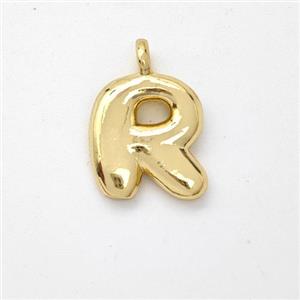 Copper Letter-R Pendant Gold Plated, approx 13-17mm [FN44934]