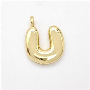 Copper Letter-U Pendant Gold Plated, approx 13-17mm [FN44937]