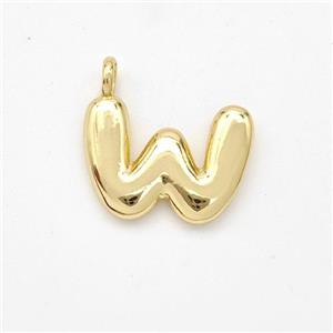Copper Letter-W Pendant Gold Plated, approx 13-17mm [FN44939]