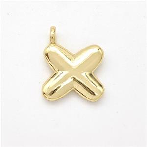 Copper Letter-X Pendant Gold Plated, approx 13-17mm [FN44940]