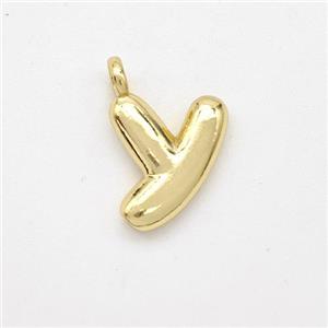 Copper Letter-Y Pendant Gold Plated, approx 13-17mm [FN44941]