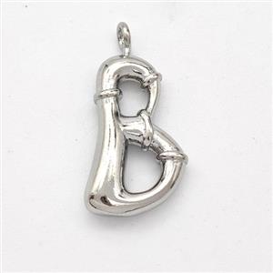 Copper Letter-B Pendant Platinum Plated, approx 16-20mm [FN44999]