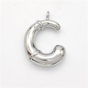 Copper Letter-C Pendant Platinum Plated, approx 16-20mm [FN45000]