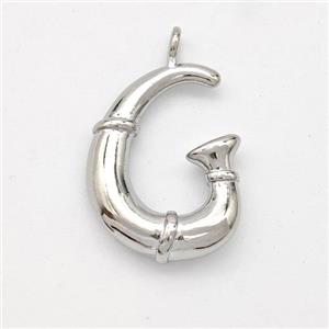 Copper Letter-G Pendant Platinum Plated, approx 16-20mm [FN45004]