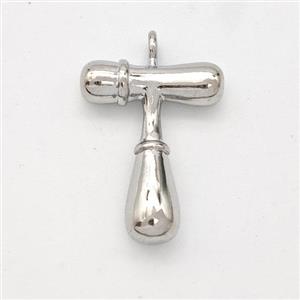 Copper Letter-T Pendant Platinum Plated, approx 16-20mm [FN45017]