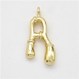 Copper Letter-A Pendant Gold Plated, approx 16-20mm [FN45025]