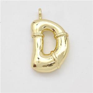 Copper Letter-D Pendant Gold Plated, approx 16-20mm [FN45028]