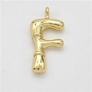 Copper Letter-F Pendant Gold Plated, approx 16-20mm [FN45030]