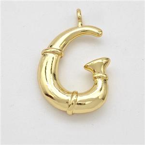 Copper Letter-G Pendant Gold Plated, approx 16-20mm [FN45031]