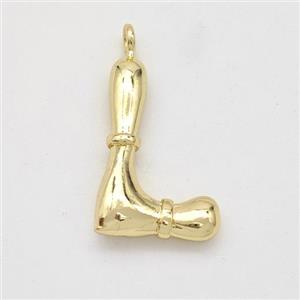 Copper Letter-L Pendant Gold Plated, approx 16-20mm [FN45036]
