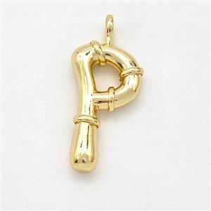 Copper Letter-P Pendant Gold Plated, approx 16-20mm [FN45040]