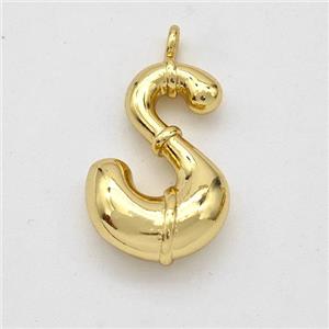 Copper Letter-S Pendant Gold Plated, approx 16-20mm [FN45043]