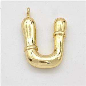 Copper Letter-U Pendant Gold Plated, approx 16-20mm [FN45045]