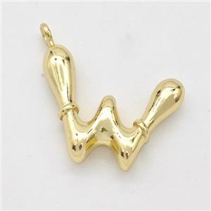 Copper Letter-W Pendant Gold Plated, approx 16-20mm [FN45047]