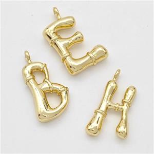 Copper Alphabet Pendant Mixed Letters Gold Plated, approx 16-20mm [FN45051]