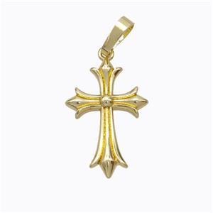 Copper Cross Pendant Gold Plated, approx 13-20mm [FN45217]