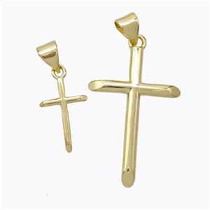 Copper Cross Pendant Gold Plated, approx 18-27mm [FN45275-L]