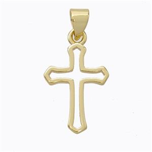 Copper Cross Pendant Gold Plated, approx 12-17mm [FN45284]