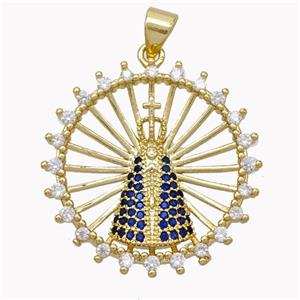 Rope Charms Copper Pendant Pave Zirconia Gold Plated, approx 25mm [FN45315]