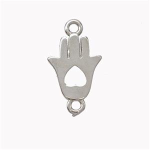 Copper Hamsahand Connector Heart Platinum Plated, approx 10-12mm [FN45316]