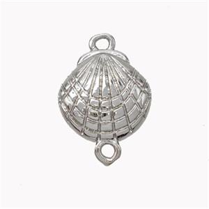 Copper Scallop Shell Connector Platinum Plated, approx 12mm [FN45320]