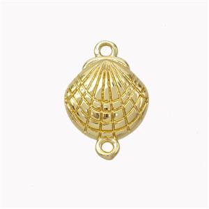 Copper Scallop Shell Connector Gold Plated, approx 12mm [FN45321]