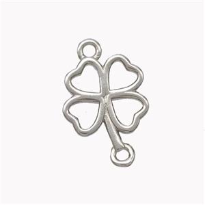 Copper Clover Connector Platinum Plated, approx 11-13mm [FN45322]
