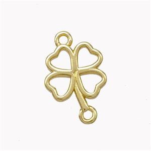 Copper Clover Connector Gold Plated, approx 11-13mm [FN45323]